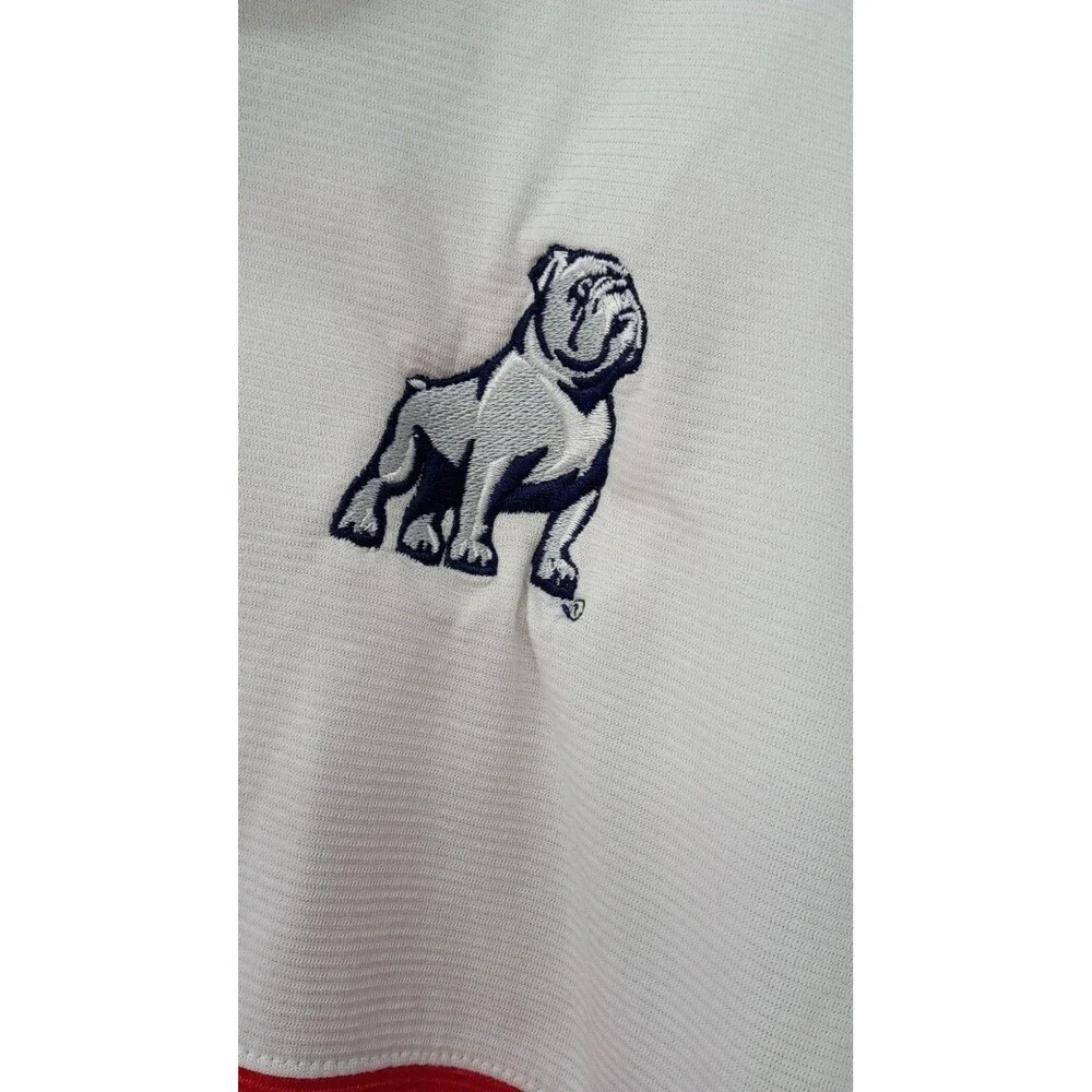 Nike Dri-FIT Samford Bulldogs Polo Shirt Large NCAA Football Colorblock Red